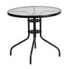 Flash Furniture 5PC Patio Set-31.5RD Glass Table, 4 Black Chairs TLH-0702303C-GG